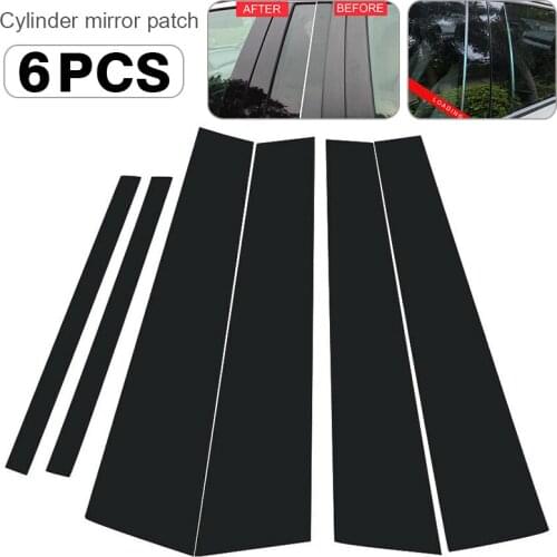 For Honda Accord 2013-2017 6PCS PC Plastic Cement Center BC column stickers Mirror effect Window Pillar Posts Cover Trim
