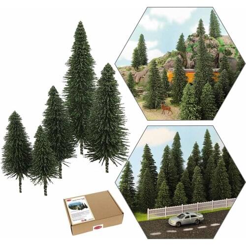 40pcs Model Pine Trees Deep Green Pines For HO O N Z Scale Model Railway Layout Miniature Scenery S0804