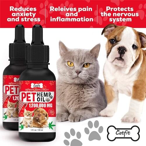 Minch Pet Hemp Essential Oil Herbs Pet Care Oil Anxiety Relief Pain Joint Hip Strengthens Immunity Pain Relief Oil For Dog