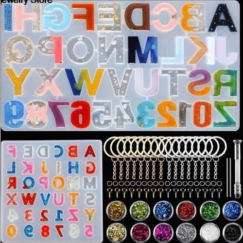 1 Set Crystal Epoxy Resin Mold Alphabet Letter Pendant Casting Silicone Mould DIY Crafts Jewelry Making Tools