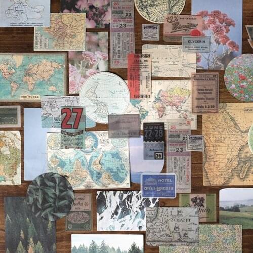 Explore The Land Series Material Paper Junk Journal Planner Craft Paper Scrapbooking Vintage Decorative DIY Craft Photo Albums