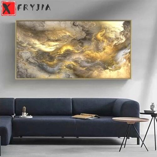 Full square Round drill Diamond embroidery Abstract art, golden cloud 5D DIY diamond Painting Cross Stitch Rhinestone Mosaic