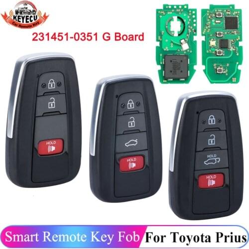 KEYECU HYQ14FBC 231451-0351 Keyless Remote 4 Button Key Fob 314.3MHz 8A Chip for Toyota Highlander RAV4 2018 2019 2020 2021