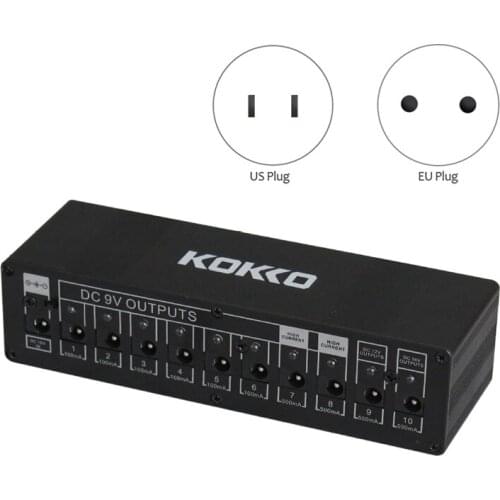 KOKKO Electric Guitar Effects Pedal Board Power Supply 10 Ways Isolated Outputs DC Power Cable Guitar Part ​KP-006