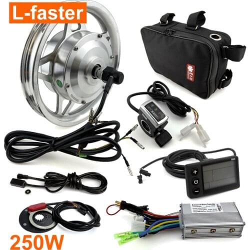 36V 250W Electric Bike Brushless Hub Motor Conversion Kit For 12 Inch Bike Front Wheel With LCD Display And Brake Sensor