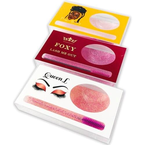 FOXYFOX Wholesale 25MM Mink Eyelashes Box Package Custom Logo Big Clear Acrylic Drawer Box 11.4cm*6cm*1.9cm With Private Label