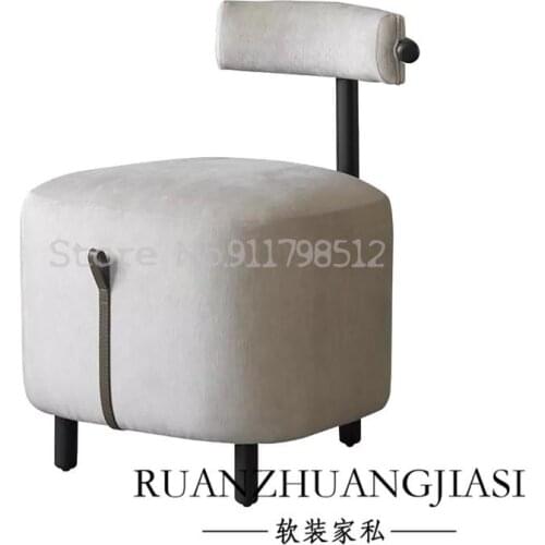 Italian simple single book chair makeup chair lounge chair dining chair living room Nordic fabric single chair hotel sofa stool