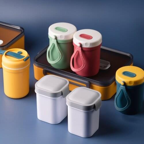 Fashion Kawaii Lunch Box Plastic Portable Round Solid Color Eco Friendly Bento Box Boite De Rangement Kitchen Dining Bar Ec50fh