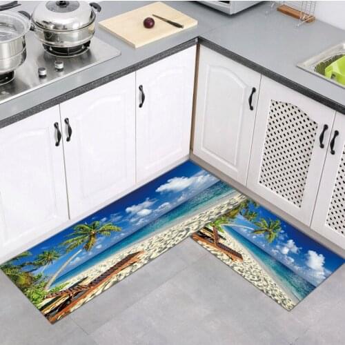 Sea Beach Series Washable Kitchen Carpet Entrance Home Doormat Summer Holiday Style Decoration Living Room Rug Non-Slip Bath Mat