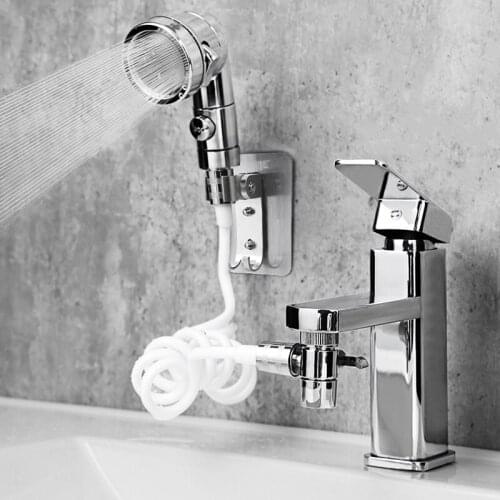 Faucet External Shower Head Bathroom Pressurized Shampoo Wash Face Extender Stainless Steel Hand-Held Kitchen Flush Tool