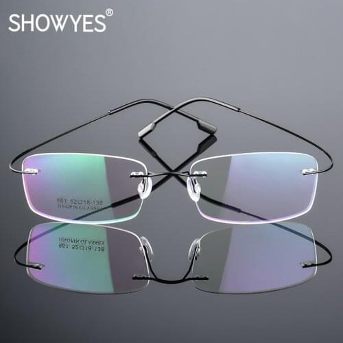 New 9 Colors Lightweight Rimless Glasses Frames Metal Alloy Eyeglasses Spectacle Frames Prescription Eyewear Optical Frames 800