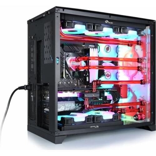 BYKSKI Front Waterway Distro Acrylic Plate For LIAN LI O11 Dynamic Case RGB Acrylic Tank RGV-LAN-O11-LI-P computer components