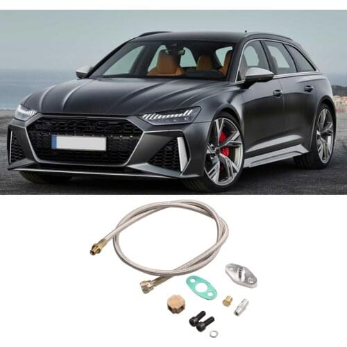 Braided Stainless Steel Turbo Charge 1/8 NPT Fitting Oil Feed Line For T3/T4 Turbocharge