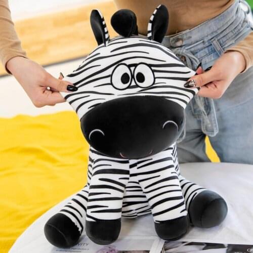 Plush Doll Cartoon Zebra Multipurpose 40cm Height Animal Stuffed Doll for Holiday Gift