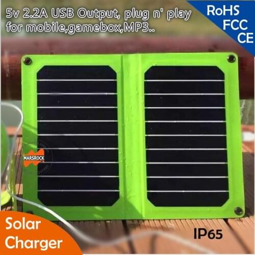 Highest Efficiency 11W 5V Foldable Sunpower Solar Panel with USB Outlet for Charging Mobile Phone, Laptop, Tablet, outdoor use