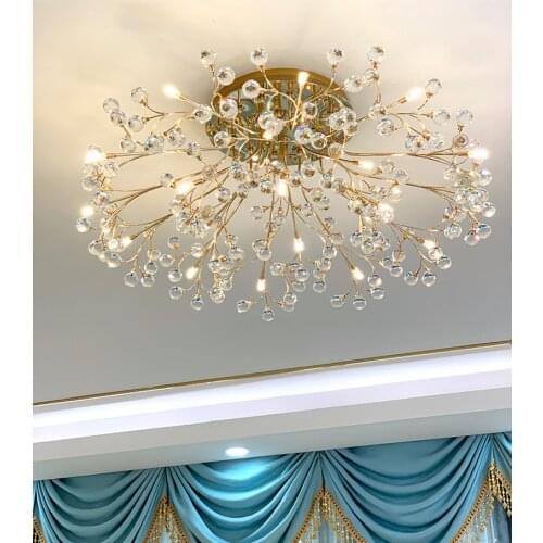 Illumination Nordic LED Ceiling Light Crystal Ceiling Lamp Modern Living Room Lights Flush Mounted Crystal Lighting Bedroom