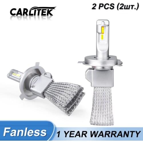 Car Headlight LED H7 H4 H1 HB3 HB4 9005 9006 Fanless Bulb 6000K auto lamp Lights Bright White Fog Lights H11 H8 H9 Carlitek