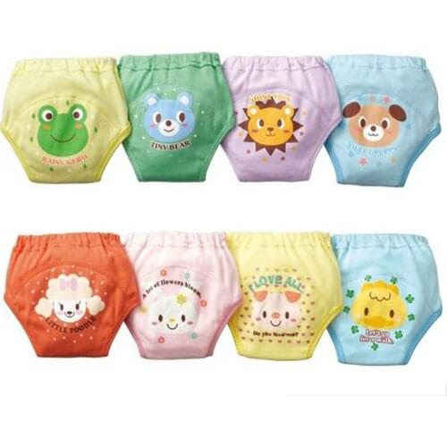 16pcs/lot 4 layers Baby Nappies Toilet Training Pants Boy Girl Underwears Briefs Pee Learning Cloth Diapers Waterproof #004