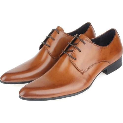 Fashion Brown Social Shoes Male Wedding Shoes Genuine Leather Business Shoes Male dress shoes