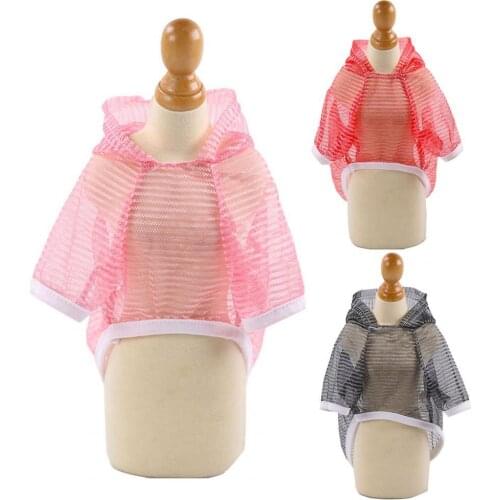 Breathable Puppy Pullover Hooded Sun Protection Polyester Printing Dog Blouse for Summer Dogs Clothes Accessories Supplies