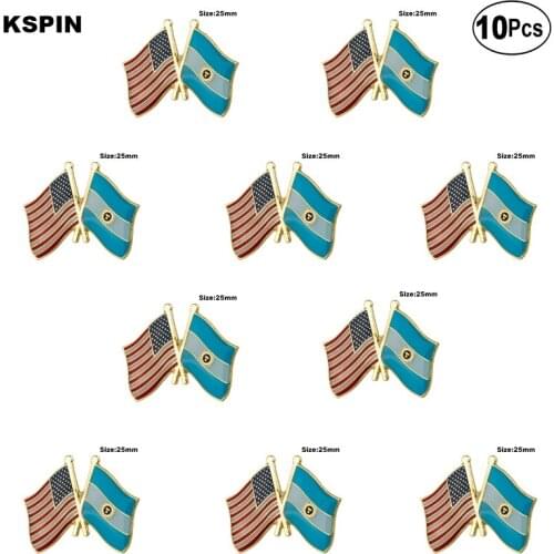 U.S.A.& Argentina Lapel Pin Flag badge Brooch Pins Badges 10Pcs a Lot