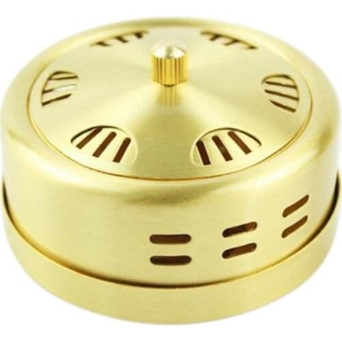 1PCS Gold Copper Moxibustion Box Portable Moxibustion Massage Box Acupuncture Point Chart