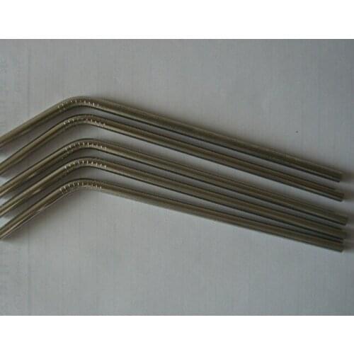 2000pcs/lot 6x0.5x215mm Stainless Steel Straw beer drinking straw 6mm fruit juice straw drinking straw With Slots