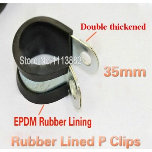 25PCS X 35mm Rubber Fixing Hose Clamps R Type Rubber Lined P Clips
