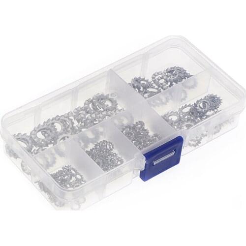300PCS External Star Tooth Lock Washers Stainless Steel M2.5 M3 M4 M5 M6 M8 Gasket Locking Washers Assortment Kit