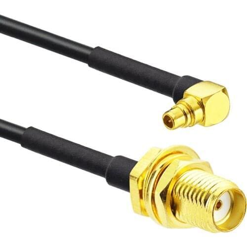5Pcs SMA Female to MMCX Male Connector RG174 RF Jumper Pigtail Cable Adapter MMCX Socket Brooches Right Angle 15/20/30CM For PCI