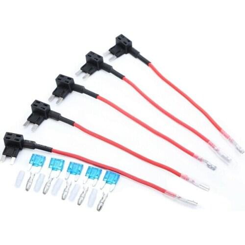 5pcs In Line Car Mini Blade Fuse Holder Splash-proof Fuses Automotive Fuse Holder Tap Adapter Car Add-A-Circuit