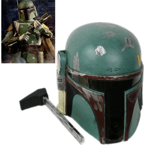 Boba Fett Bounty Hunter Cosplay Latex Helmet Soldiers Mask Halloween Kids Prop