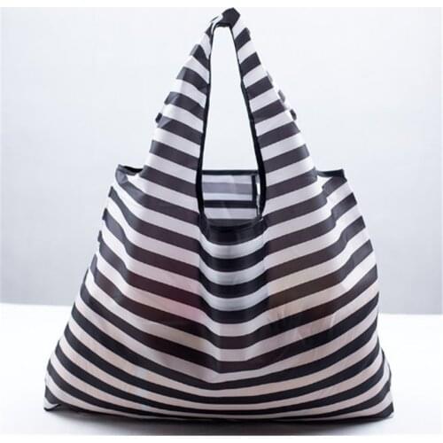 Big Size Tote Eco Reusable Polyester Portable Shoulder WomenS Handbags Folding Pouch Shopping Bag Foldable Tote Bags
