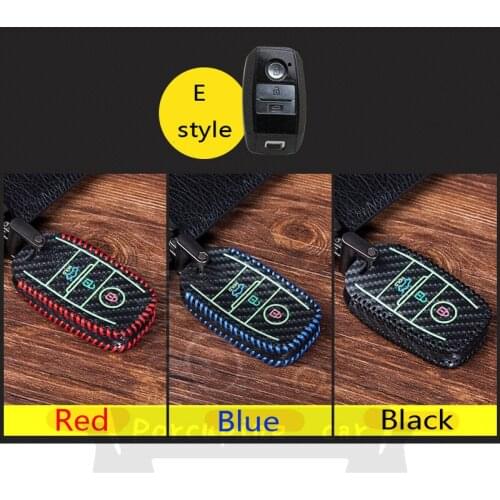 Carbon fiber Genuine Leather Key Case Cover for Kia KX5 K3S RIO Ceed Cerato Optima K5 Sportage Sorento K2 Soul K3 Car Styling