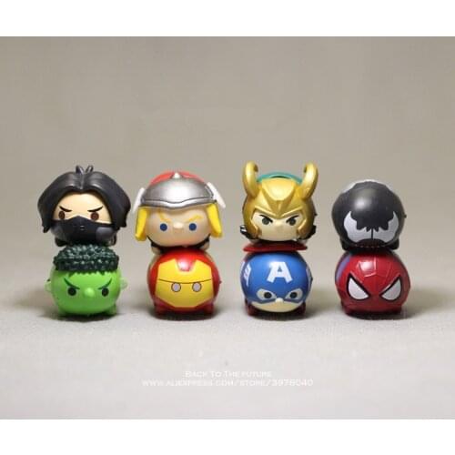 Disney Marvel Avengers Spider Man Iron Man 8pcs/set 3.5cm Action Figure Posture Anime Decoration Collection Figurine Toy model