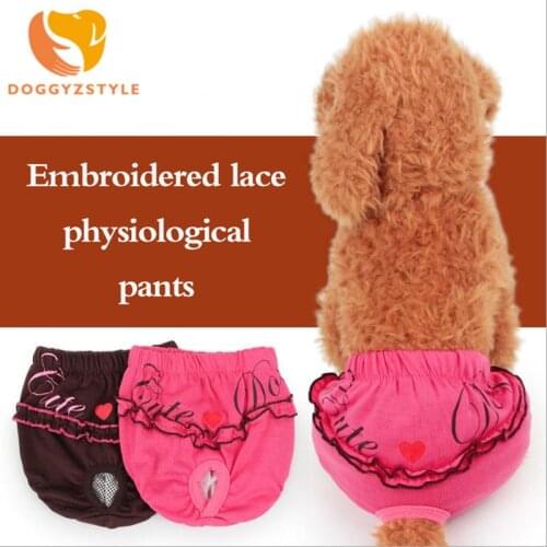 DOGGYZSTYLE Dog Health Physiological Pants Puppy Pets Diaper Sanitary Girl Shorts Panties Underwear For Female Dogs XS-L