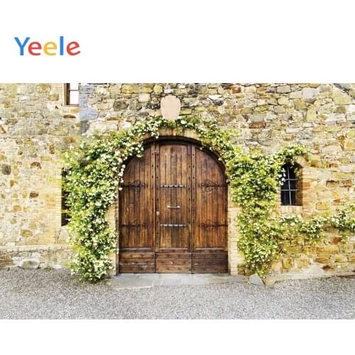 Brick Wall Floor Arch Door Vine Flowers Photophone Baby Portrait Photo Backdrop Custom Photographic Backgrounds For Photo Studio