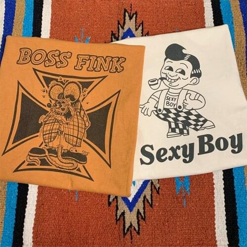 Big Boy Rat fink RF T shirt tshirt orange summer clothes Ladies men Cycling skinsuits cycling short sleeve jersey women men