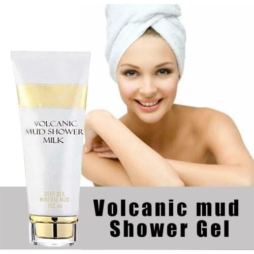 Volcanic Mud Shower Whitening Milk Volcanic Mud Bath Milk Cream Exfoliating Gently Effective Cleaning Shower Gel