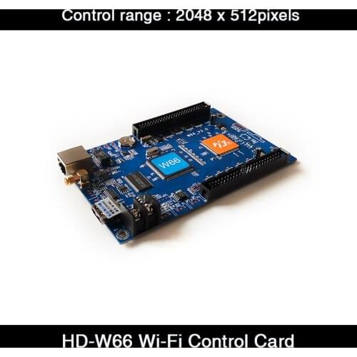 HD-W66 Huidu 2048*512Pixels 2*50Pin WIFI+USB Single Color & Dual Color LED Display Controller Card