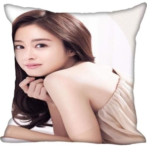 Custom Kpop Kim Tae Hee Printed Square silk Pillowcases 40x40cm,35x35cm One Side Satin Pillowcase Custom Logo