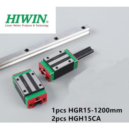 1pcs 100% original Hiwin linear guide rail HGR15 - 1200mm + 2pcs HGH15CA narrow linear blocks carriage bearings CNC parts