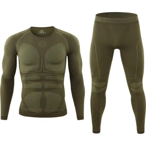 Fleece Warm Up Mens Sports Cycling Base Layers Full Tights Long Sleeve Shirts and Pants Thermal Underwear Set Size M To XXL