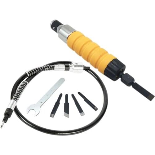 YEODA Electric Wood Chisel Carving Tool Set With Tips Flexible Flex Shaft Wrench Chuck Attachment For Woodworking Tools