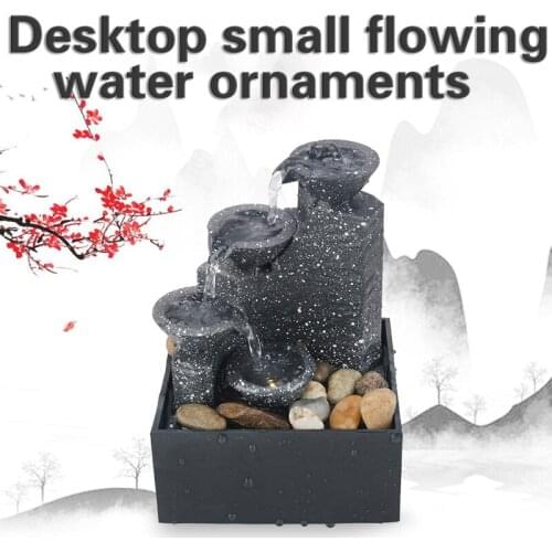 Desktop Small Fountain Plastic Following Water Decoration Landscape Living Room Home Office Craft Gifts