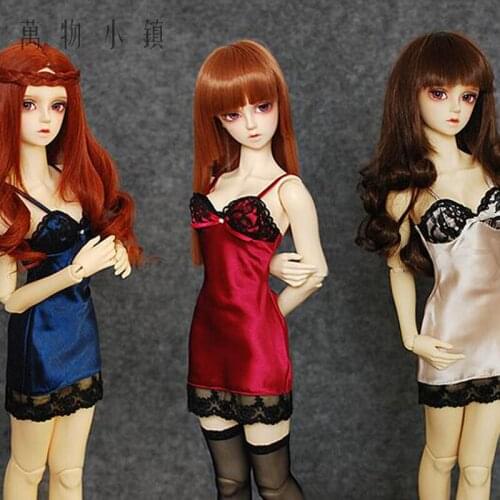 New 1/3 BJD SD Doll Light Grey/Red/Blue Sexy Lace SmoothStraps SleepweaR/Nightgown/Outfit