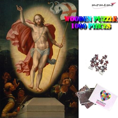 MOMEMO The Resurrection of Christ Jigsaw Puzzle 1000 Pieces Adults Wooden Puzzle Artistic Insight Religion Painting Puzzle Toys