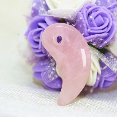 Factory outlet pink crystal chalcedony magatama jades stone pendant hot sale accessory free shipping charms jewels 18*35mm B1830