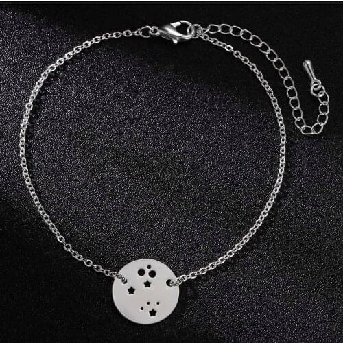 QIMING Full Moon Earth Star Bracelets Women Round Golden Bracelets Bangles Bridesmaid Wedding Jewelry