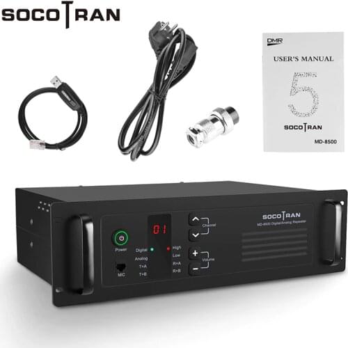 Walkie taklie DMR UHF Repeater Analog Repeater 45W SOCOTRAN MD-8500 400-470MHz two way radio Base Station Repeater with Duplexer